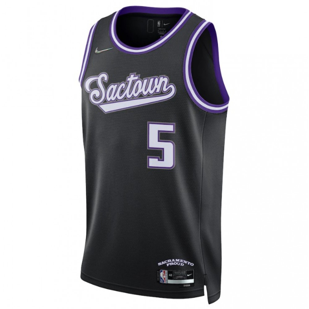 Men's Sacramento Kings De'Aaron Fox #5 Black 2021/22 Swingman NBA Jersey - City Edition-Pro Kit Vault | Brand New 26/27 Sports Jerseys